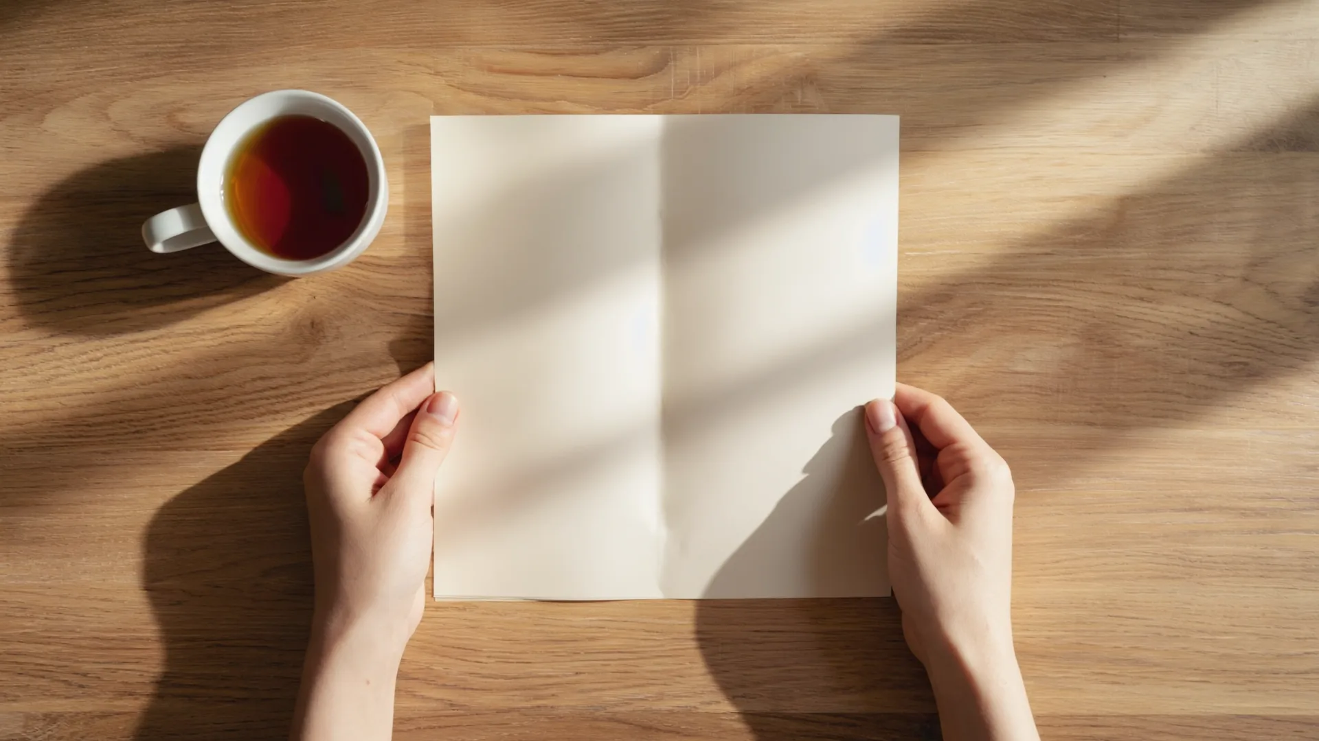 Frequency bands in the leaflet tell you what to expect and when to call Hands holding an unfolded paper leaflet on a wooden table beside a cup of tea