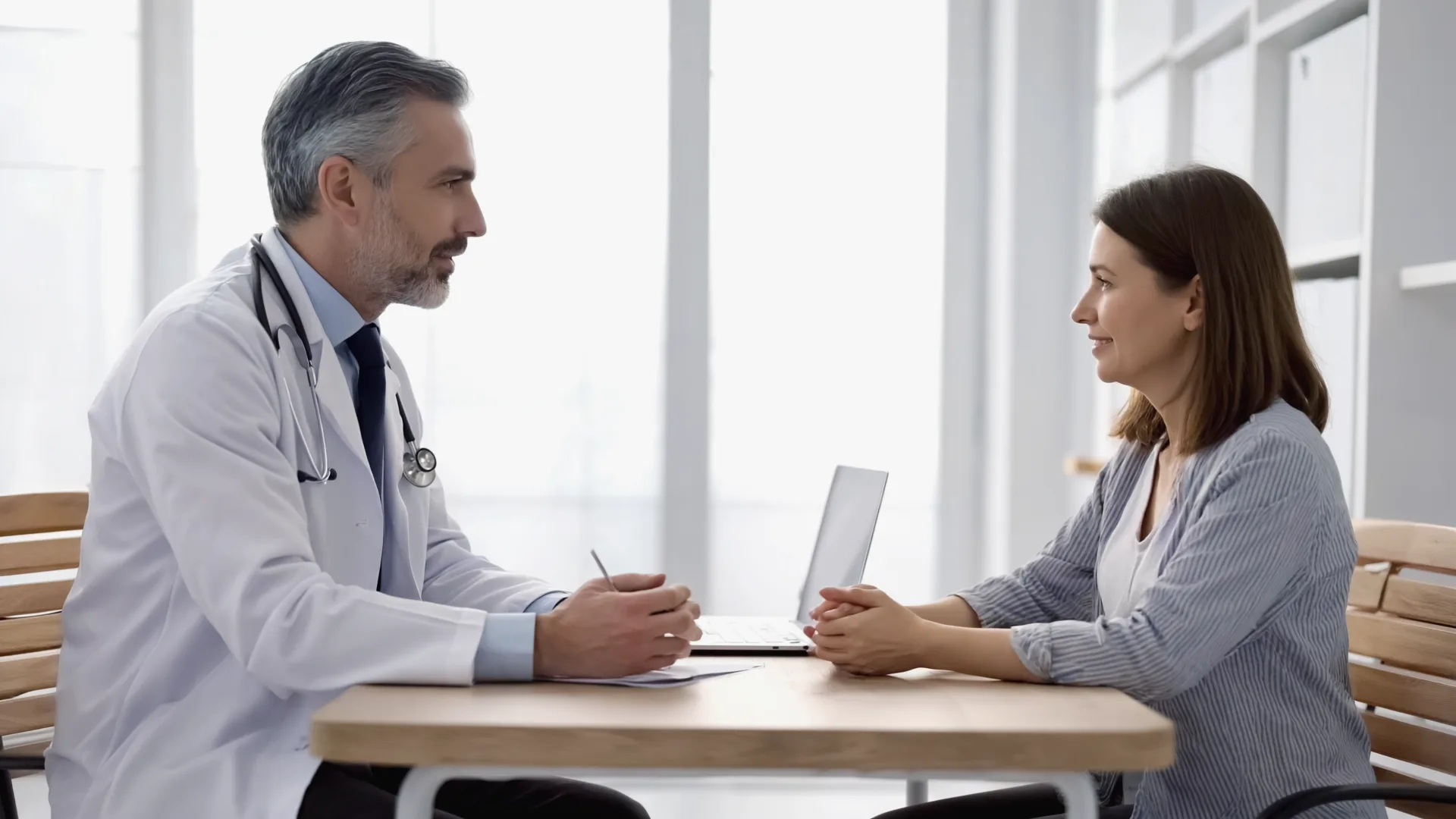 A doctor explaining weight-loss medication options to a patient