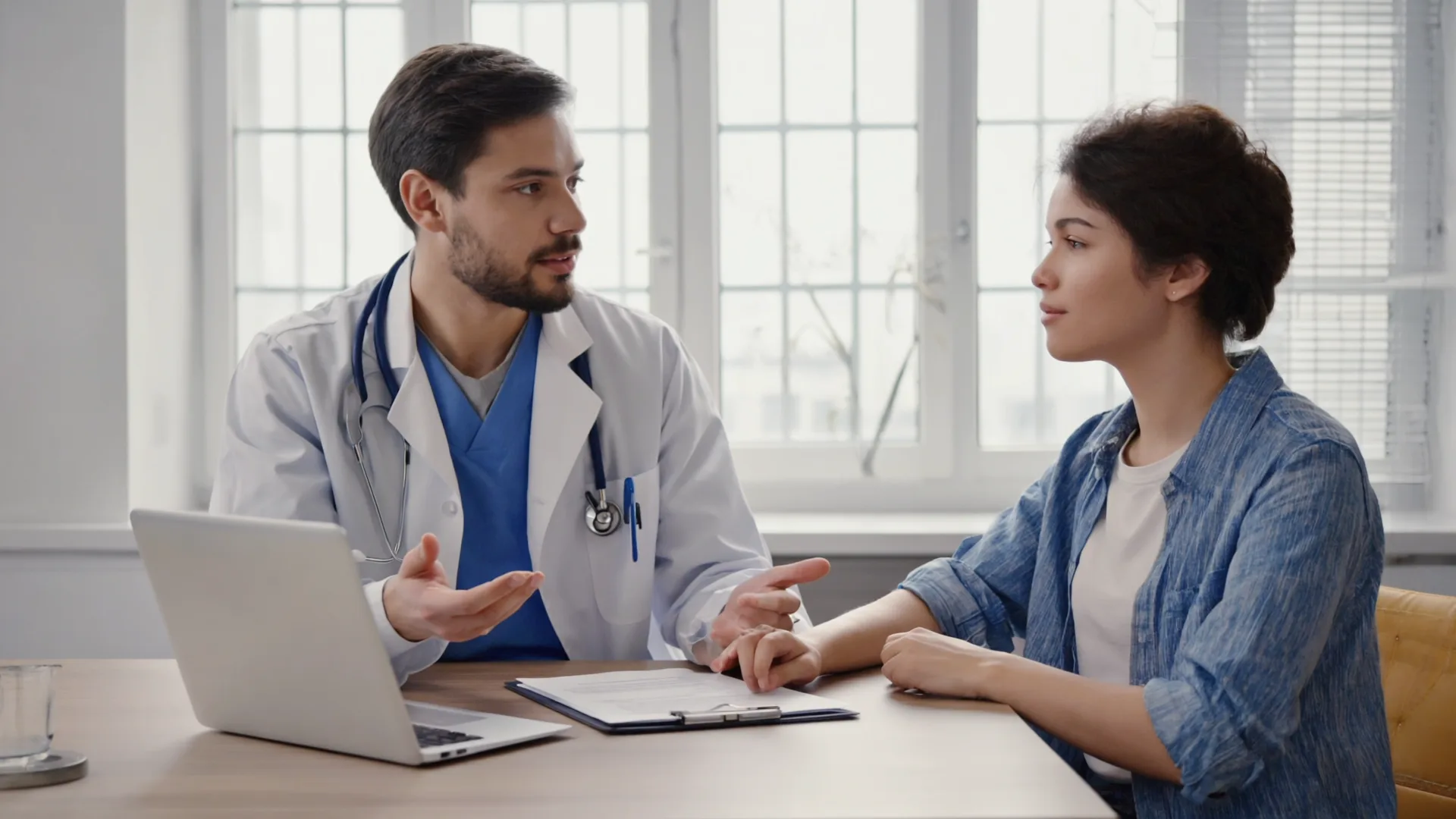 A doctor and patient weighing weight-loss medication options together